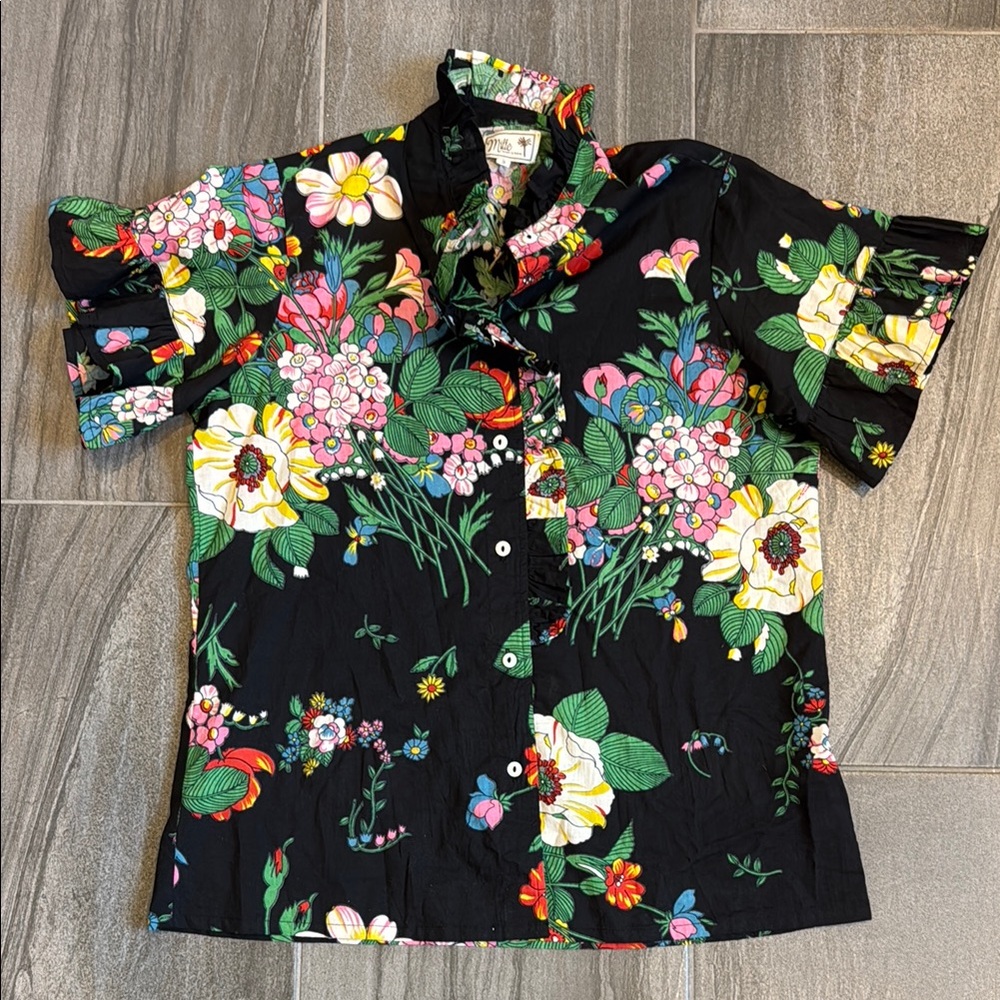 Mille Floral Black Blouse